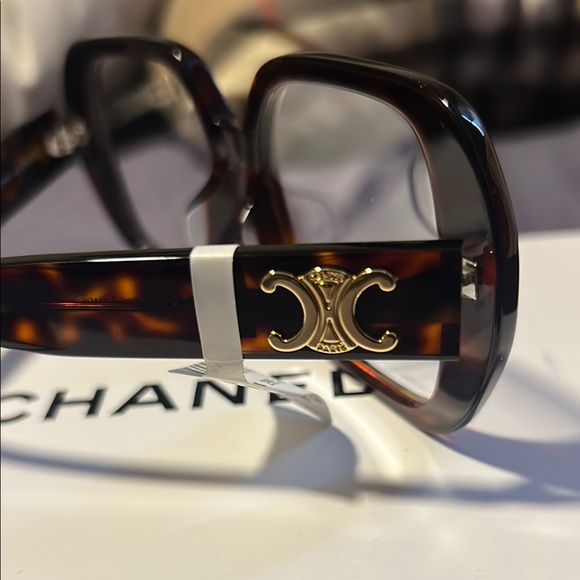 Brown Rectangular Glasses with Clear Lenses and Glossy Frame - Picture 8 of 15